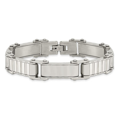 8 Zoll Edelstahl Poliert und Strukturiert 8 Zoll Armband