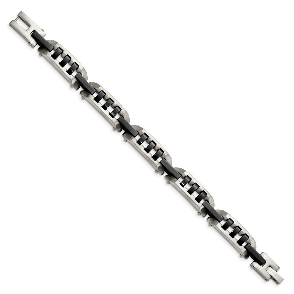 8 Zoll Edelstahl Gebürstet und Poliert Schwarz Ip-beschichtet 8 Zoll Armband
