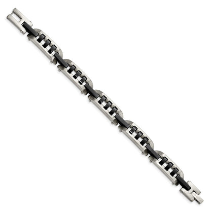 8 Zoll Edelstahl Gebürstet und Poliert Schwarz Ip-beschichtet 8 Zoll Armband