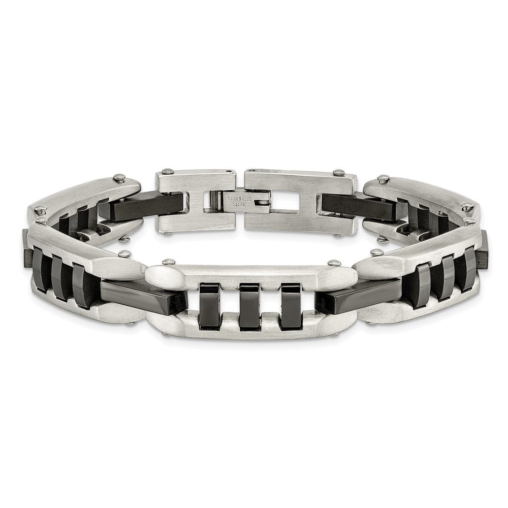 8 Zoll Edelstahl Gebürstet und Poliert Schwarz Ip-beschichtet 8 Zoll Armband