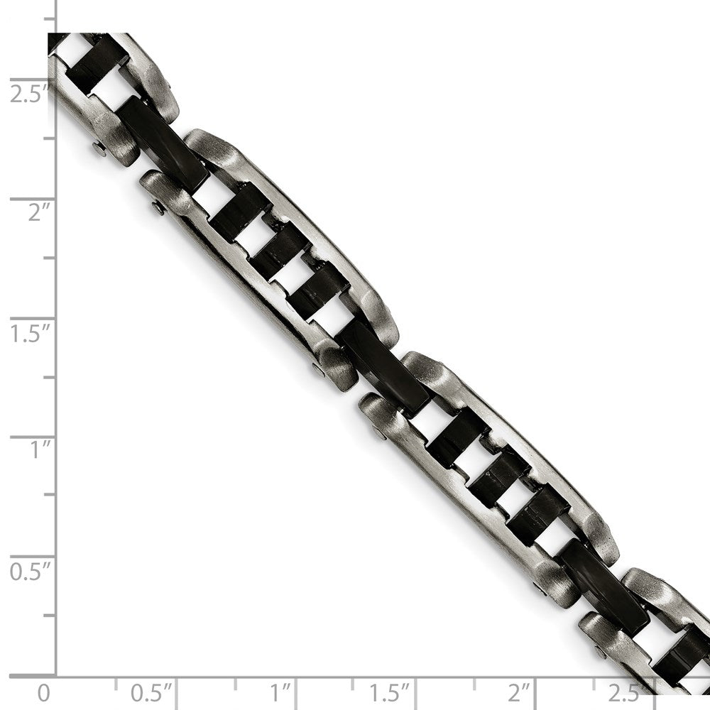 8 Zoll Edelstahl Gebürstet und Poliert Schwarz Ip-beschichtet 8 Zoll Armband