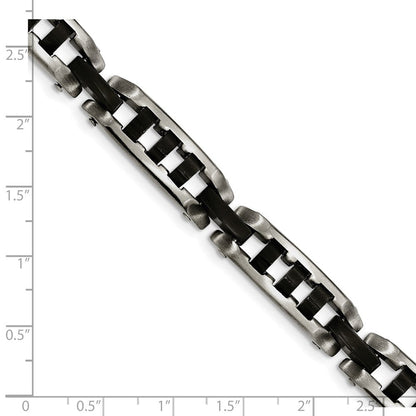 8 Zoll Edelstahl Gebürstet und Poliert Schwarz Ip-beschichtet 8 Zoll Armband