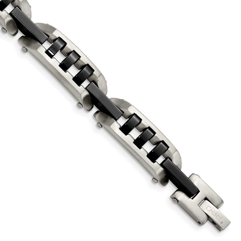 8 Zoll Edelstahl Gebürstet und Poliert Schwarz Ip-beschichtet 8 Zoll Armband