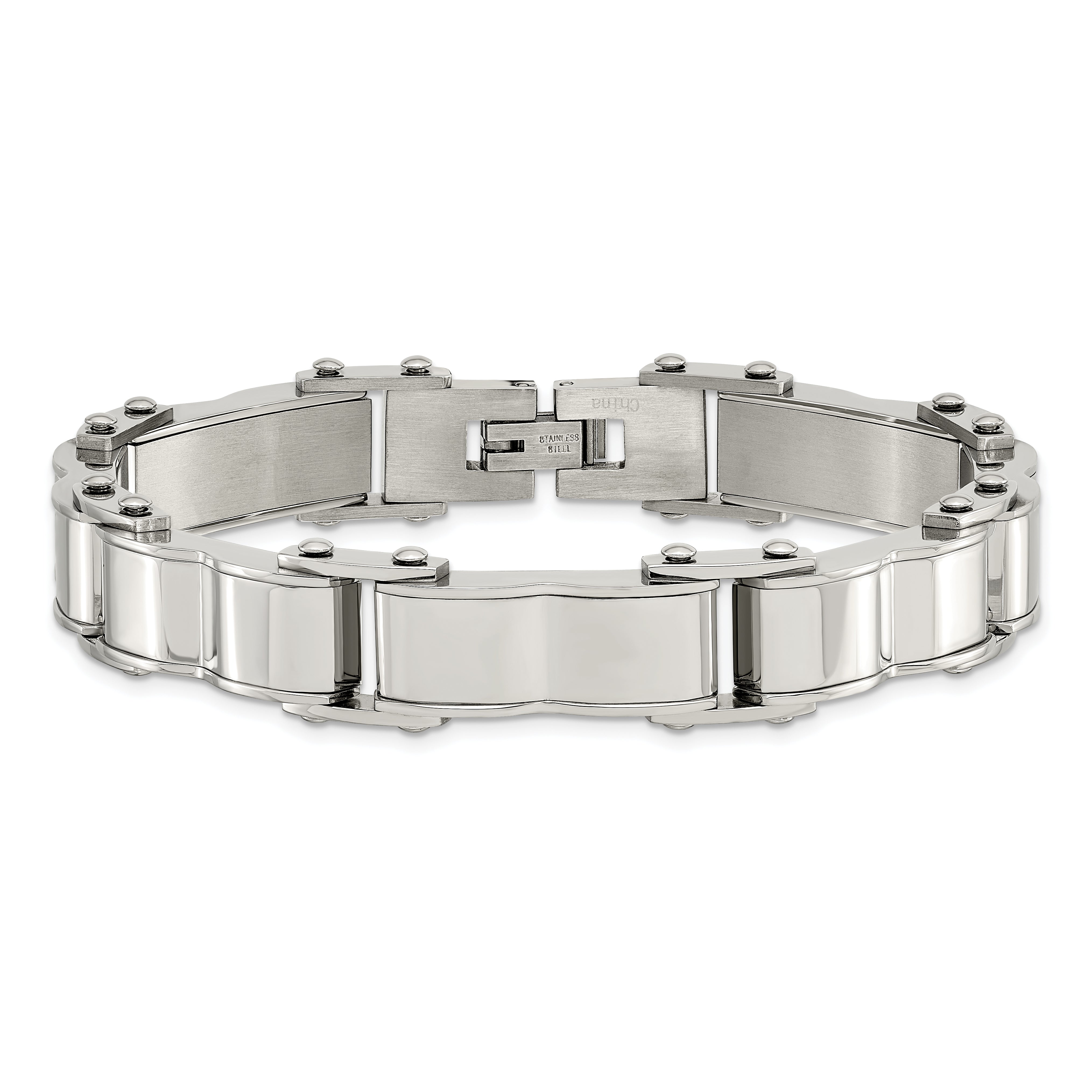 8 Zoll Edelstahl Gebürstet und Poliert 8 Zoll Armband