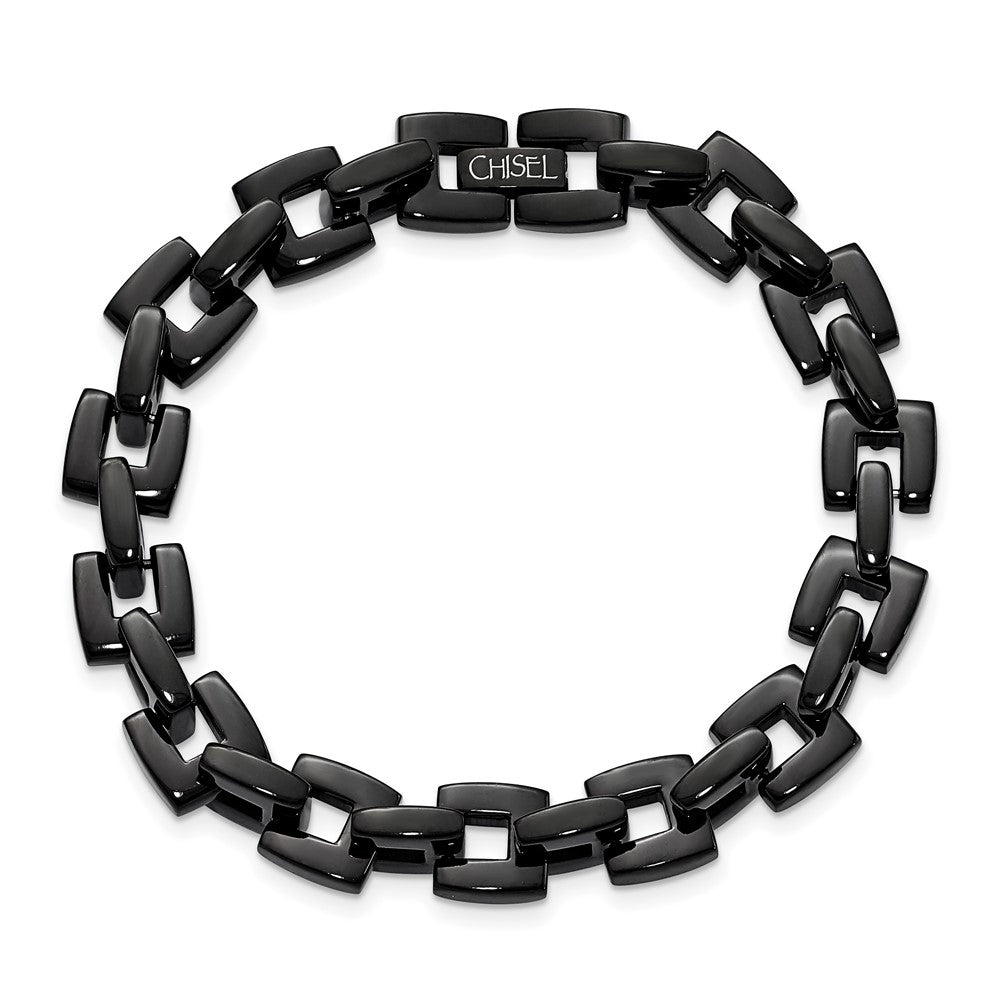 Edelstahl Chisel Poliert Schwarz Ip-beschichtet 9 Zoll Armband