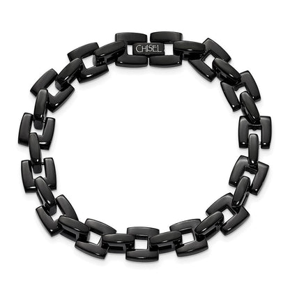 Edelstahl Chisel Poliert Schwarz Ip-beschichtet 9 Zoll Armband
