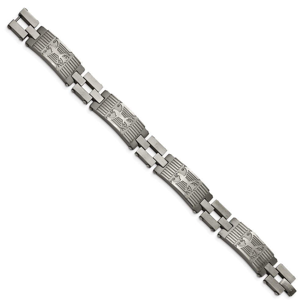 Edelstahl Chisel Antikisiert und Gebürstet 8.5 Zoll Adler Glieder Armband