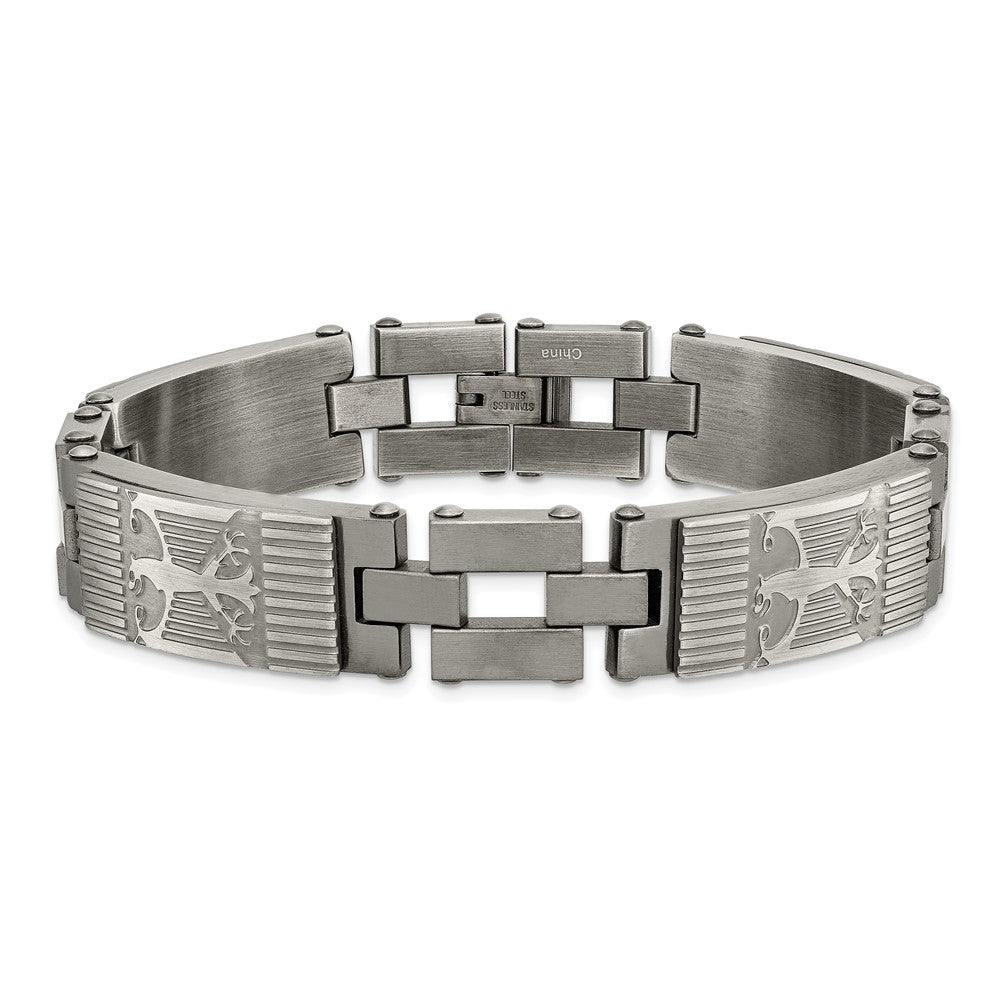 Edelstahl Chisel Antikisiert und Gebürstet 8.5 Zoll Adler Glieder Armband