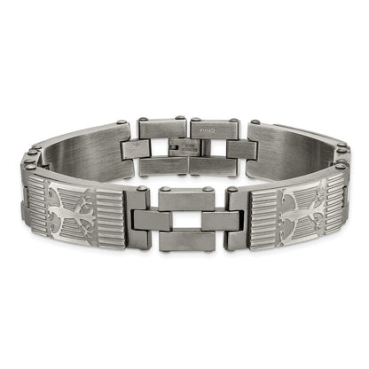 Edelstahl Chisel Antikisiert und Gebürstet 8.5 Zoll Adler Glieder Armband