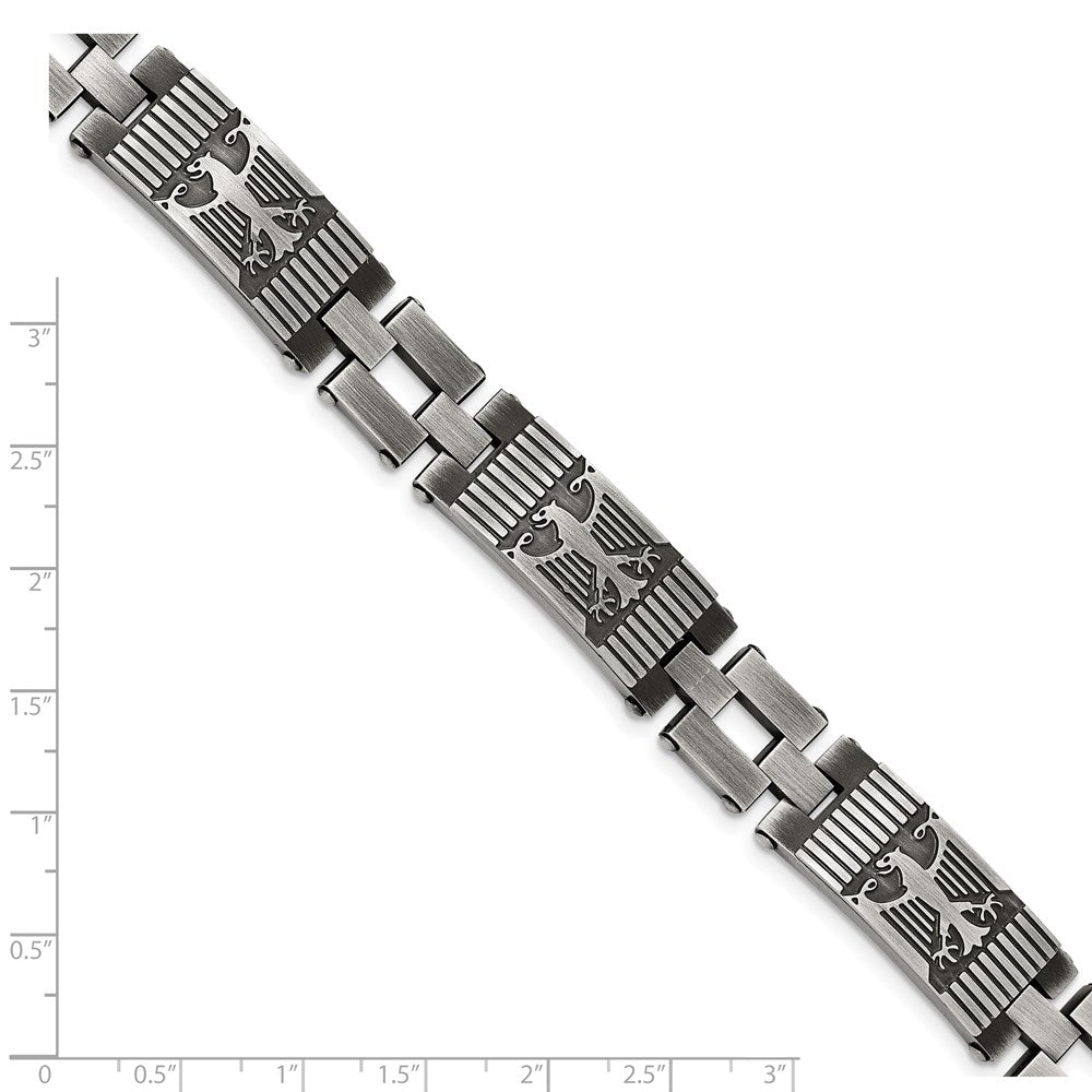 Edelstahl Chisel Antikisiert und Gebürstet 8.5 Zoll Adler Glieder Armband