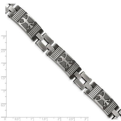 Edelstahl Chisel Antikisiert und Gebürstet 8.5 Zoll Adler Glieder Armband
