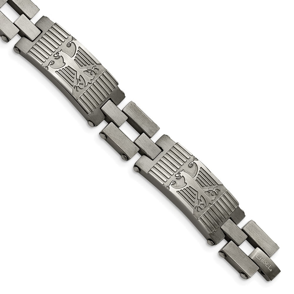 Edelstahl Chisel Antikisiert und Gebürstet 8.5 Zoll Adler Glieder Armband