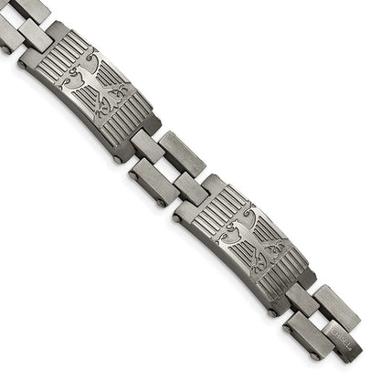 Edelstahl Chisel Antikisiert und Gebürstet 8.5 Zoll Adler Glieder Armband