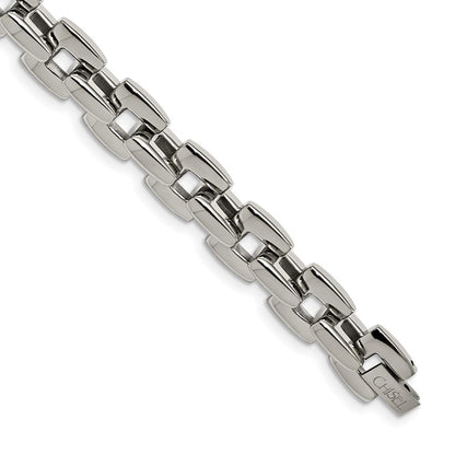 Edelstahl Chisel Poliert 9 Zoll Quadratisch Glieder Armband