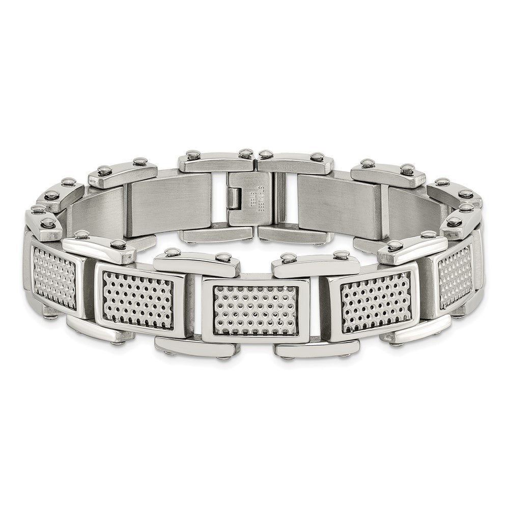 8.5 Zoll Edelstahl Gebürstet und Poliert 8.5 Zoll Armband