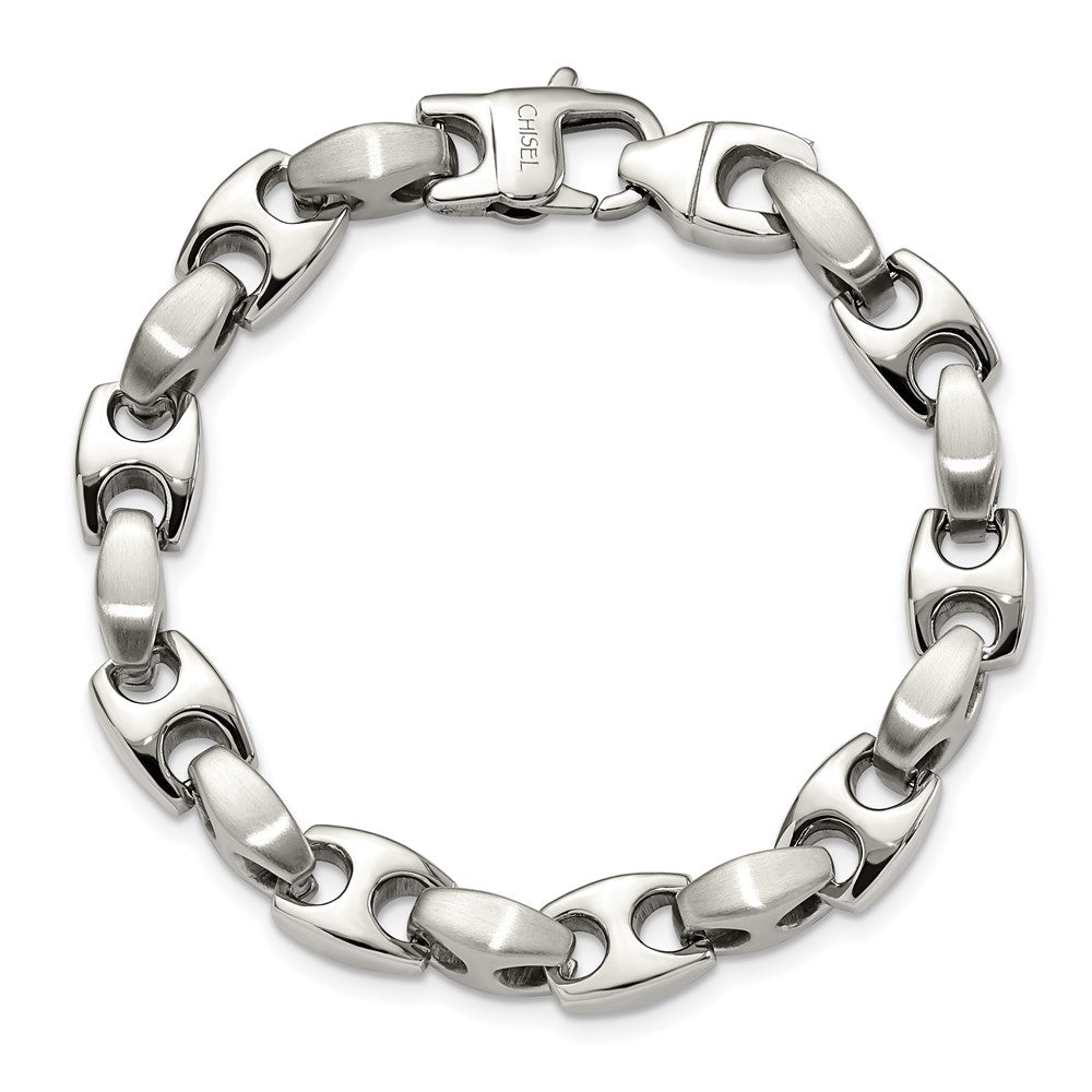 Edelstahl Chisel Gebürstet und Poliert 8.25 Zoll Armband