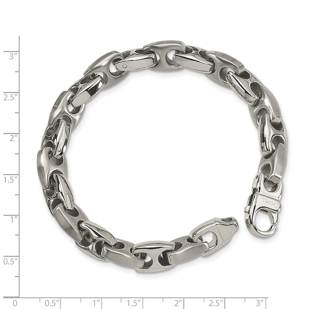 Edelstahl Chisel Gebürstet und Poliert 8.25 Zoll Armband