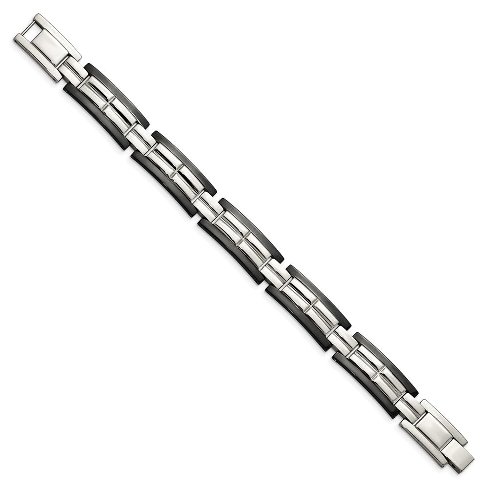 Edelstahl Chisel Poliert Schwarz Ip-beschichtet 8.5 Zoll Glieder Armband
