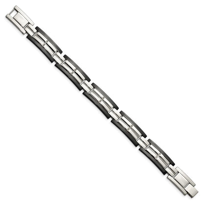Edelstahl Chisel Poliert Schwarz Ip-beschichtet 8.5 Zoll Glieder Armband