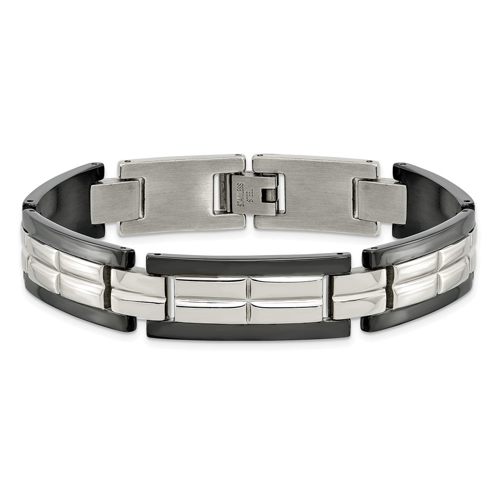 Edelstahl Chisel Poliert Schwarz Ip-beschichtet 8.5 Zoll Glieder Armband