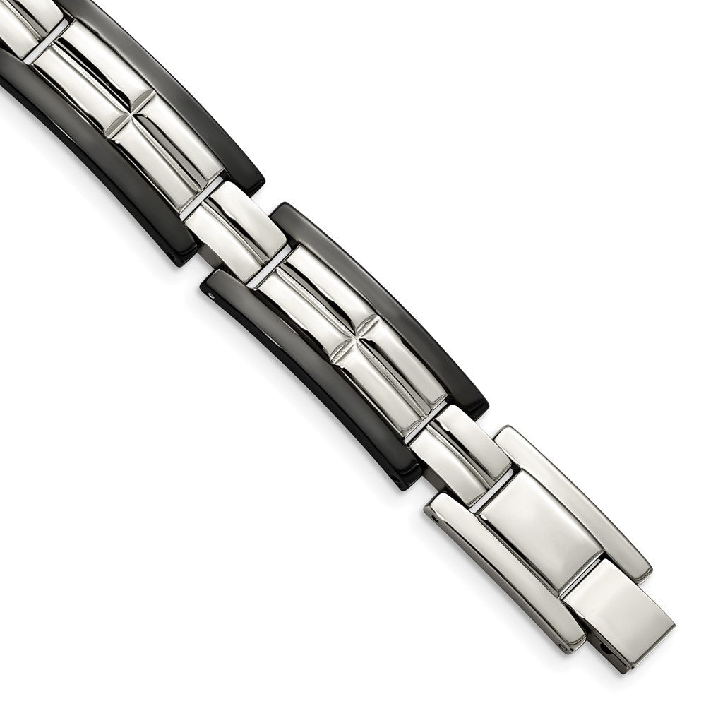 Edelstahl Chisel Poliert Schwarz Ip-beschichtet 8.5 Zoll Glieder Armband