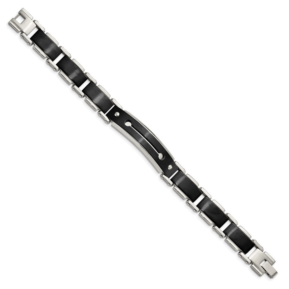 8.5 Zoll Edelstahl Gebürstet und Poliert Schwarz Ip-beschichtet 8.5 Zoll Armband