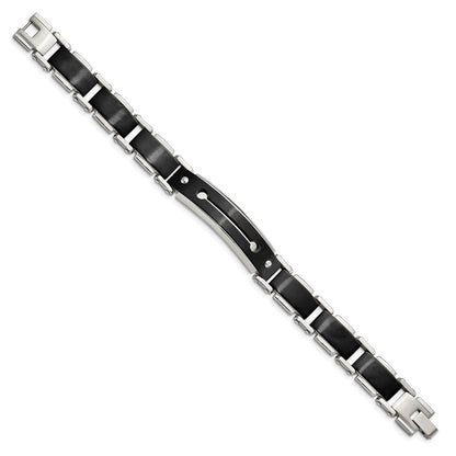 8.5 Zoll Edelstahl Gebürstet und Poliert Schwarz Ip-beschichtet 8.5 Zoll Armband