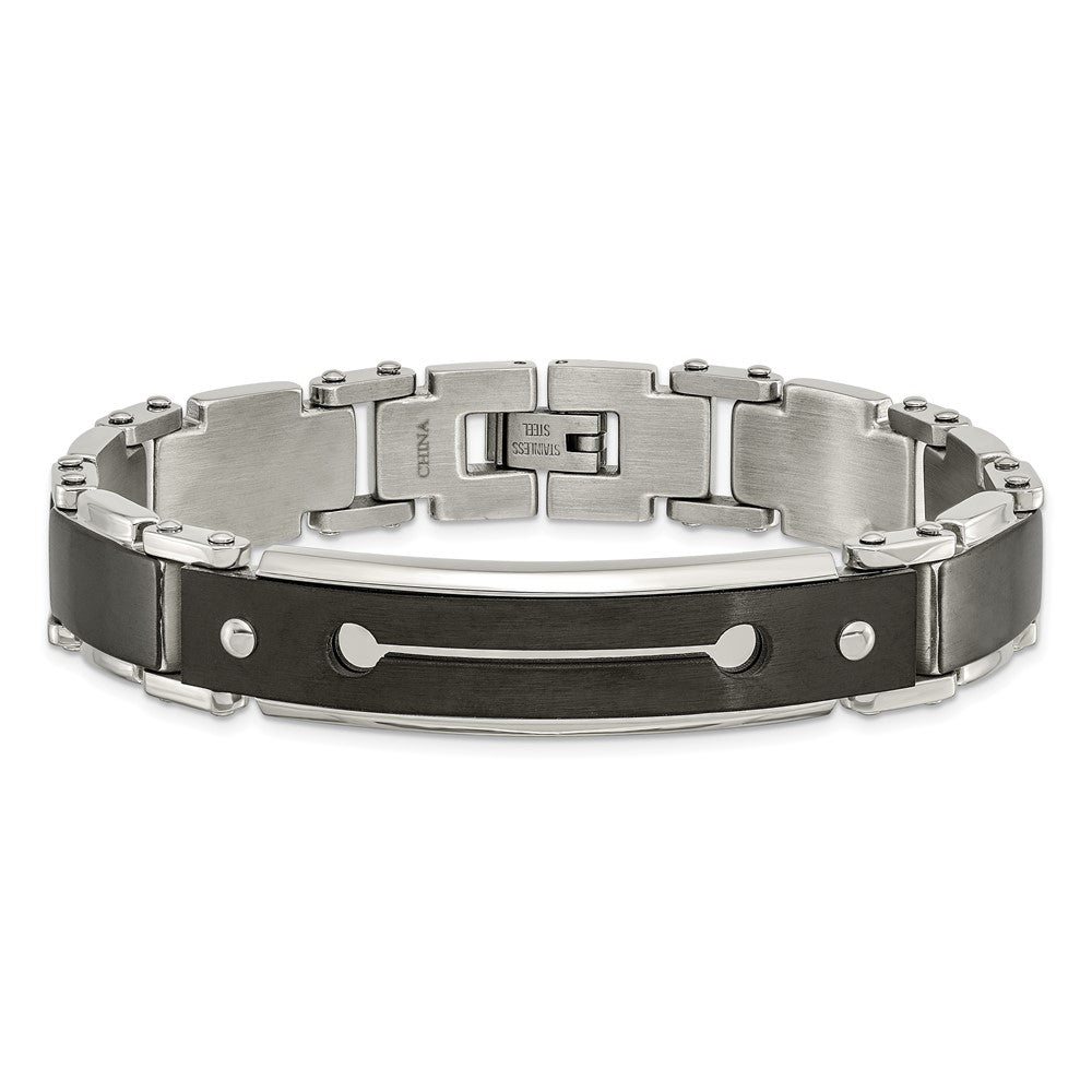 8.5 Zoll Edelstahl Gebürstet und Poliert Schwarz Ip-beschichtet 8.5 Zoll Armband