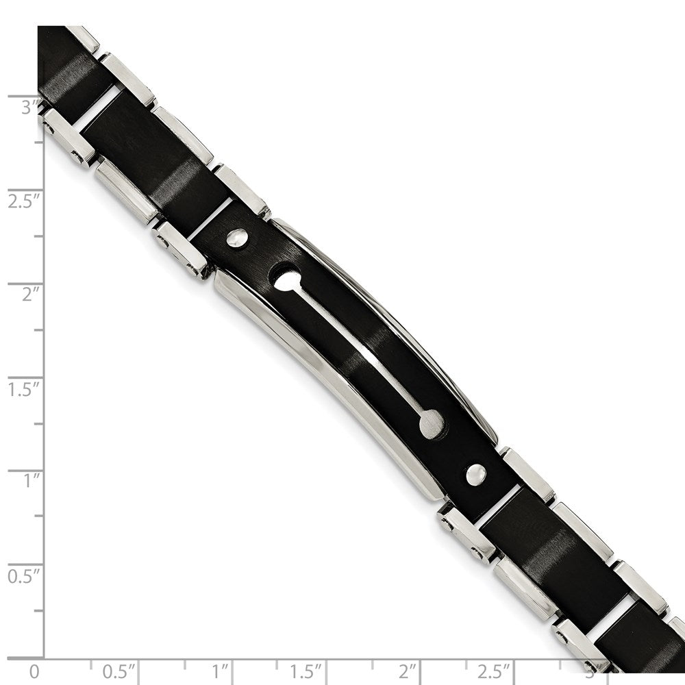 8.5 Zoll Edelstahl Gebürstet und Poliert Schwarz Ip-beschichtet 8.5 Zoll Armband