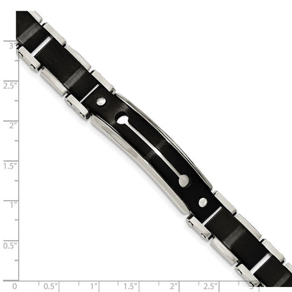 8.5 Zoll Edelstahl Gebürstet und Poliert Schwarz Ip-beschichtet 8.5 Zoll Armband