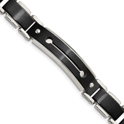 8.5 Zoll Edelstahl Gebürstet und Poliert Schwarz Ip-beschichtet 8.5 Zoll Armband