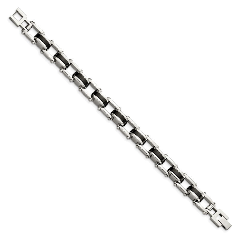 8.75 Zoll Chisel Edelstahl Poliert Schwarz Ip-beschichtet 8.5 Armband