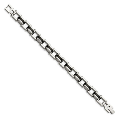 8.75 Zoll Chisel Edelstahl Poliert Schwarz Ip-beschichtet 8.5 Armband