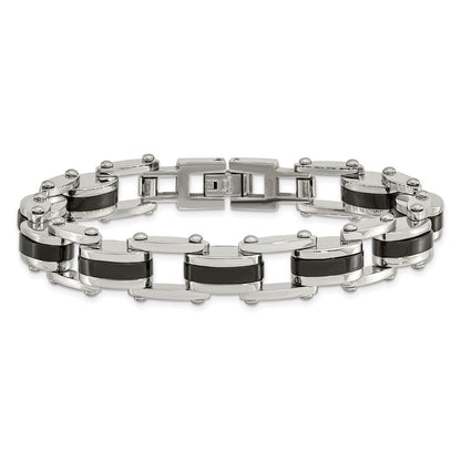8.75 Zoll Chisel Edelstahl Poliert Schwarz Ip-beschichtet 8.5 Armband
