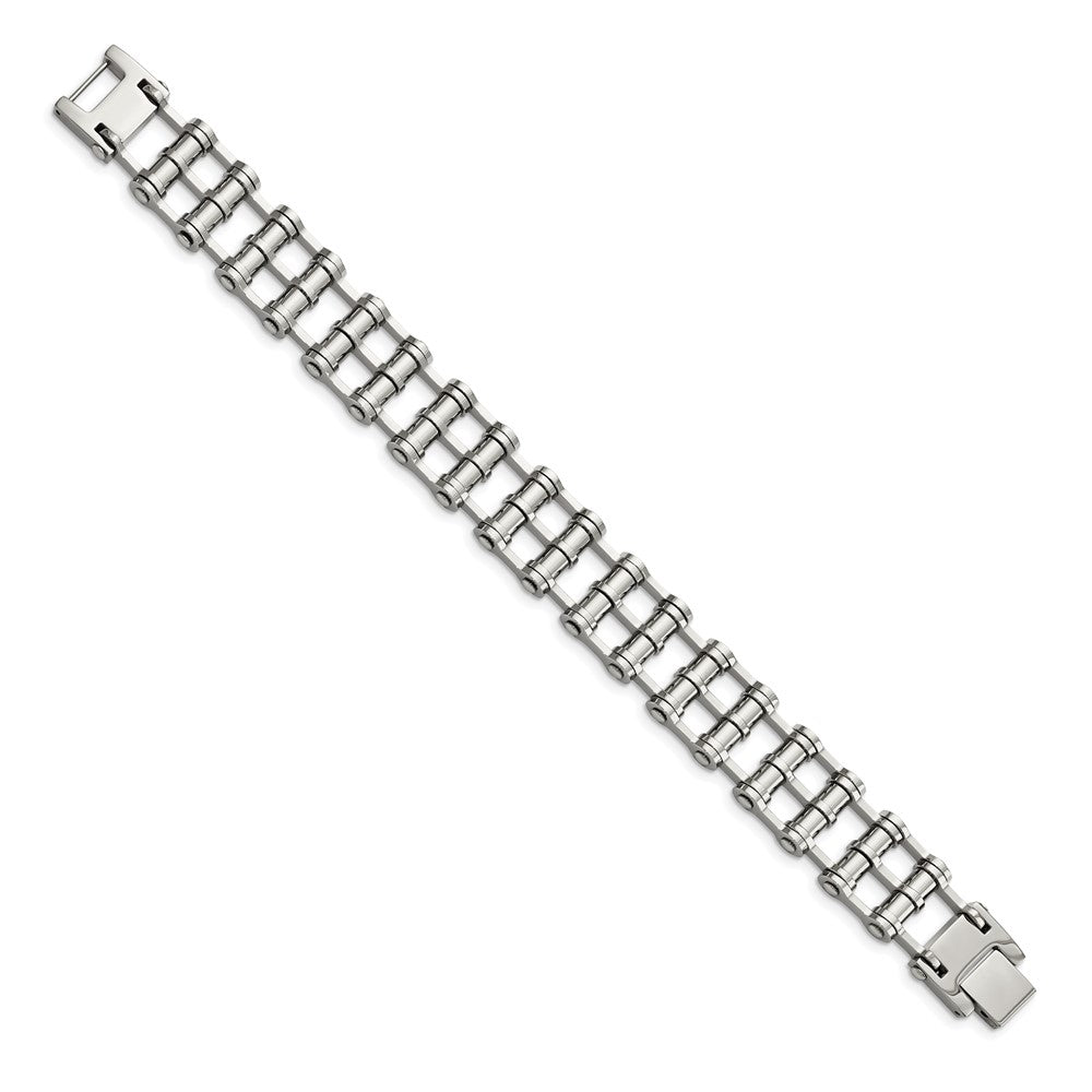 Edelstahl Chisel Poliert 8.5 Zoll Barrel Glieder Armband
