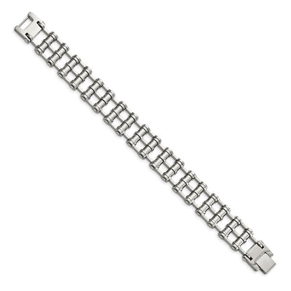 Edelstahl Chisel Poliert 8.5 Zoll Barrel Glieder Armband