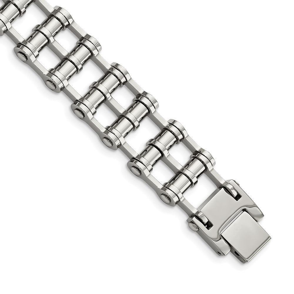Edelstahl Chisel Poliert 8.5 Zoll Barrel Glieder Armband