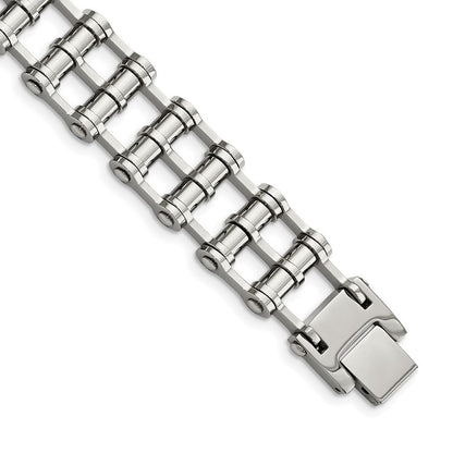 Edelstahl Chisel Poliert 8.5 Zoll Barrel Glieder Armband