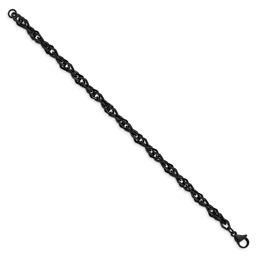 Edelstahl Chisel Poliert Schwarz Ip-beschichtet 9 Zoll Armband