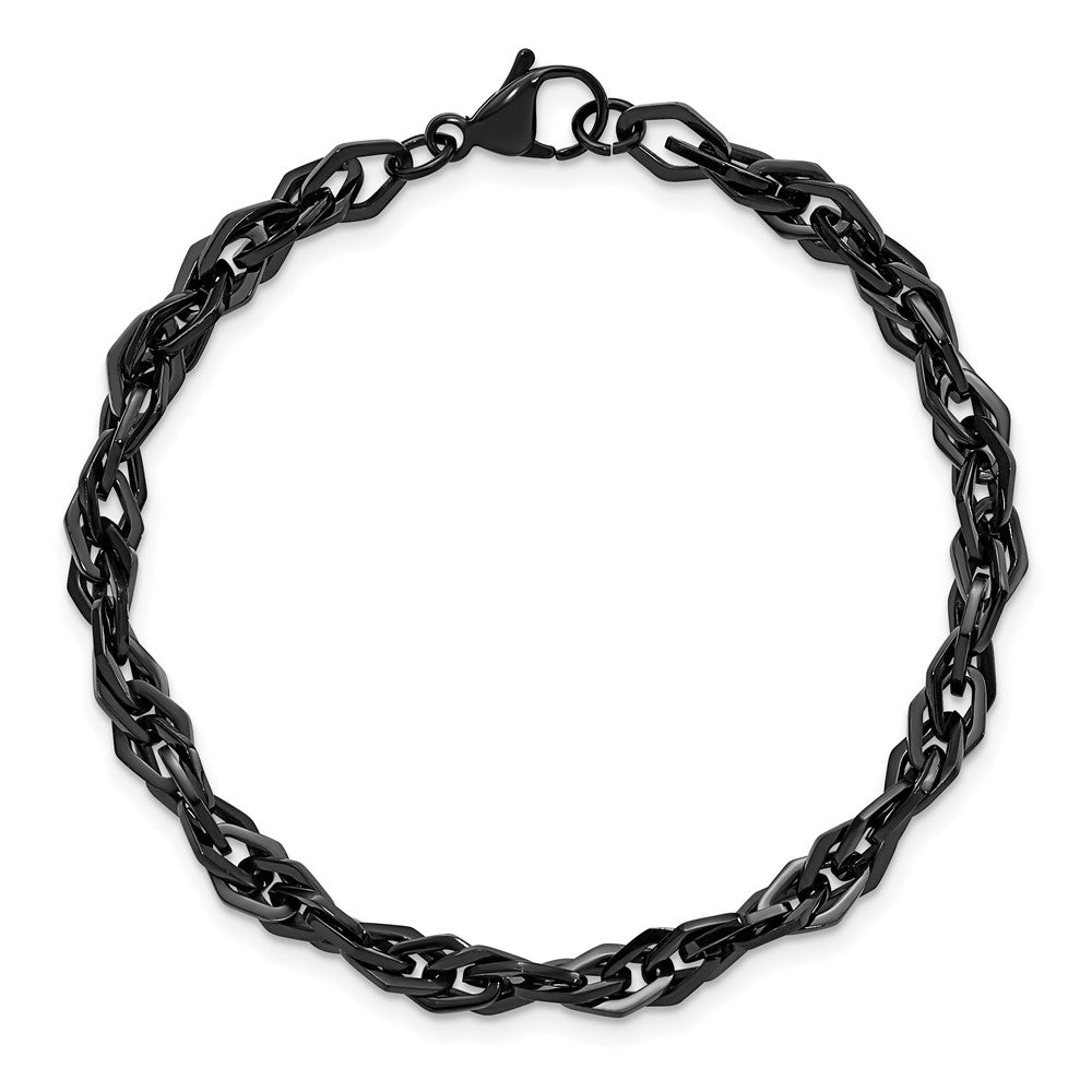 Edelstahl Chisel Poliert Schwarz Ip-beschichtet 9 Zoll Armband