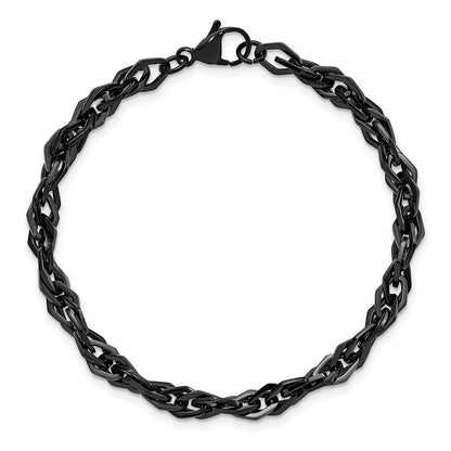 Edelstahl Chisel Poliert Schwarz Ip-beschichtet 9 Zoll Armband