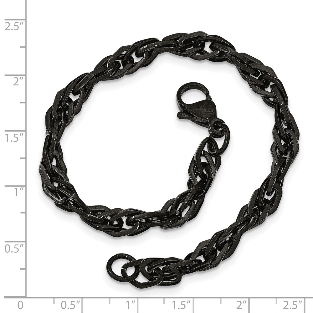 Edelstahl Chisel Poliert Schwarz Ip-beschichtet 9 Zoll Armband