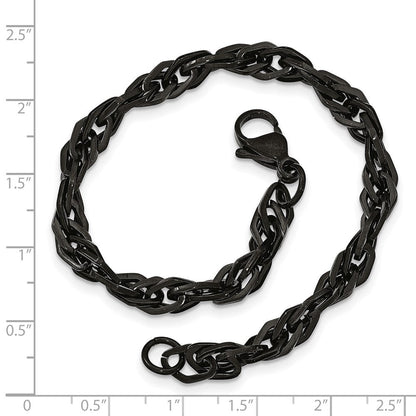 Edelstahl Chisel Poliert Schwarz Ip-beschichtet 9 Zoll Armband