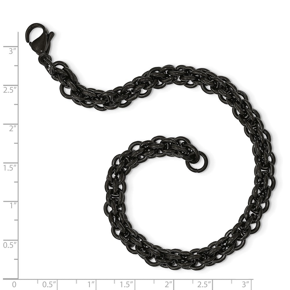 Edelstahl Chisel Poliert Schwarz Ip-beschichtet 9 Zoll Armband