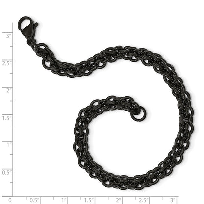 Edelstahl Chisel Poliert Schwarz Ip-beschichtet 9 Zoll Armband