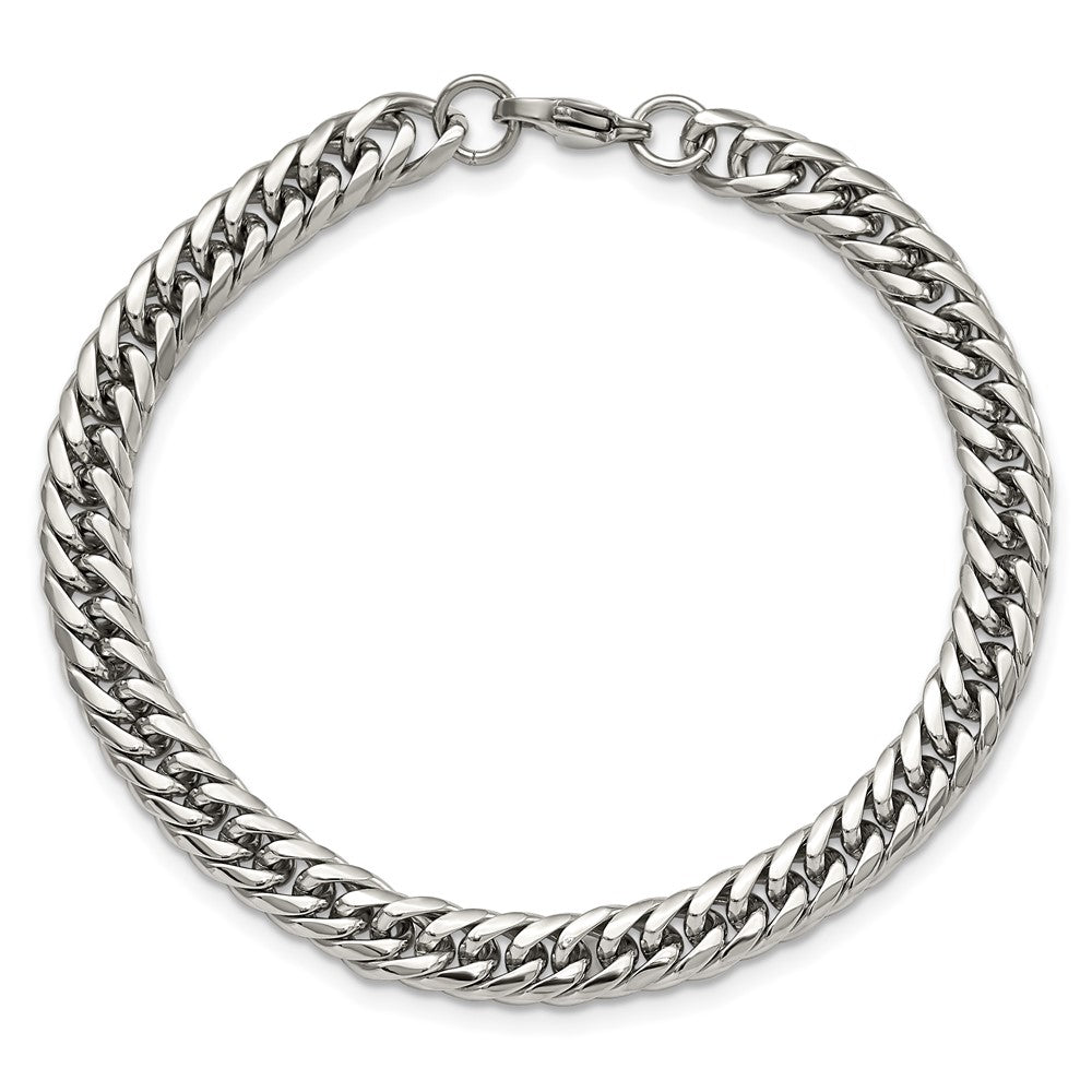 Edelstahl Chisel Poliert Doppelt Panzer Gliederarmband