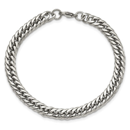 Edelstahl Chisel Poliert Doppelt Panzer Gliederarmband