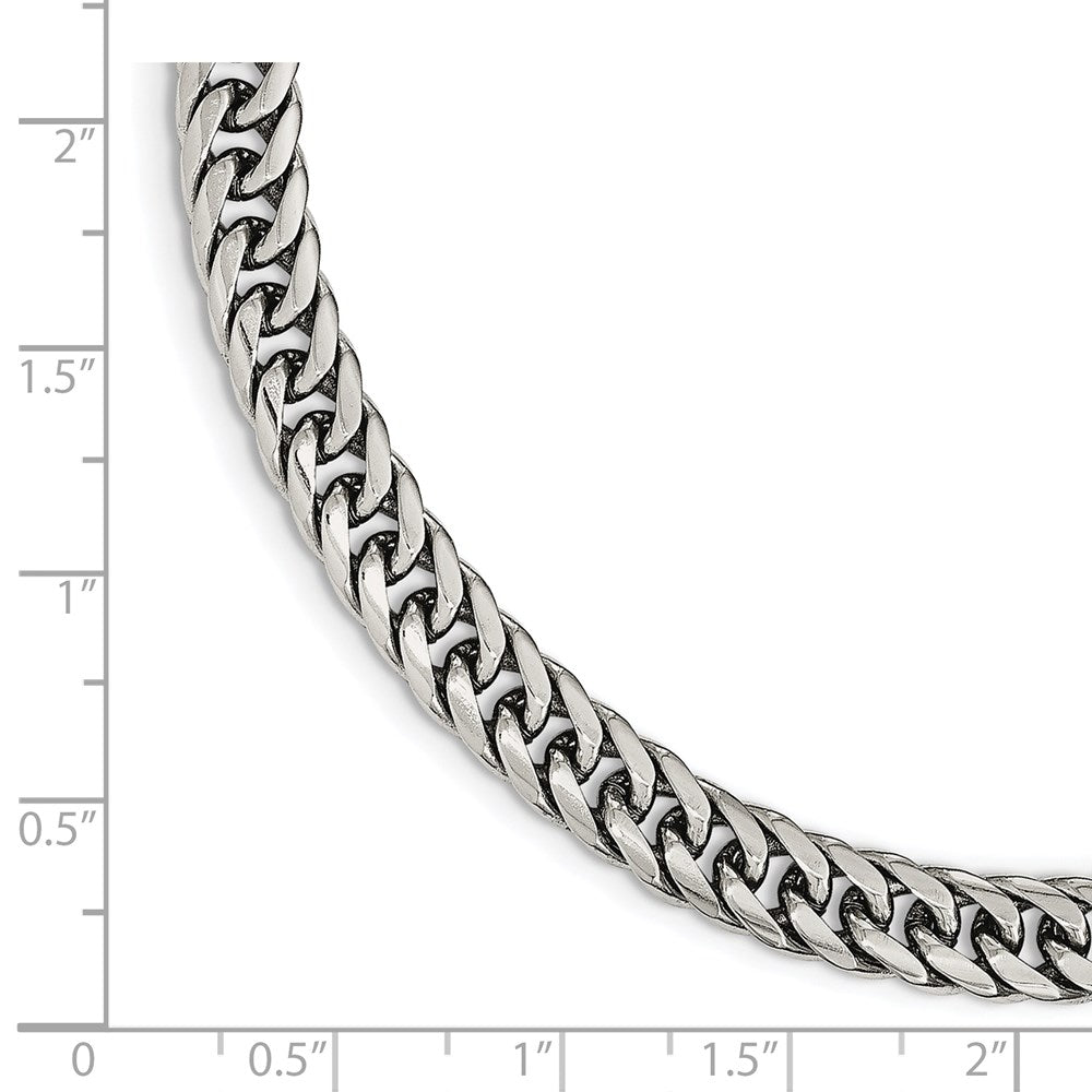 Edelstahl Chisel Poliert Doppelt Panzer Gliederarmband