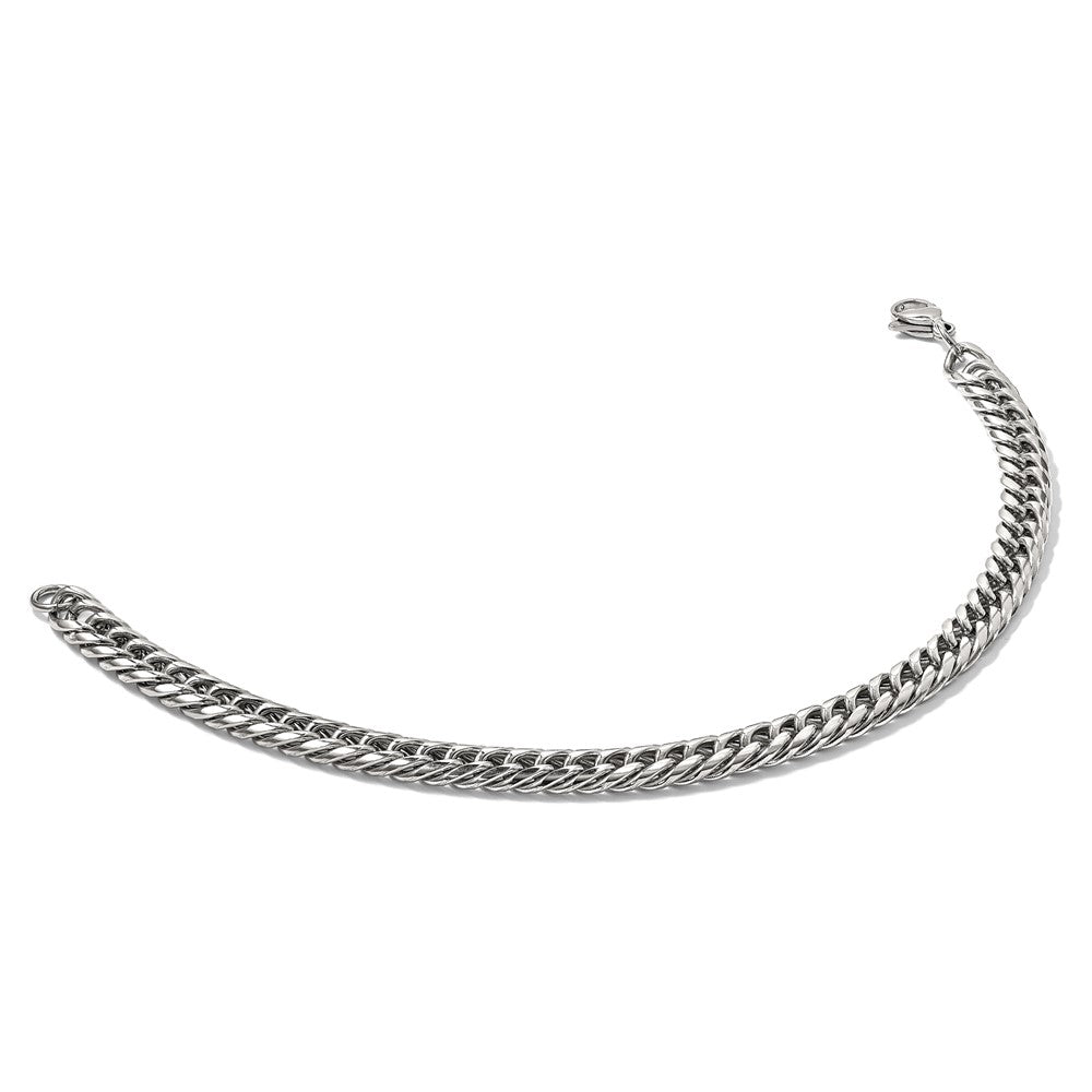 Edelstahl Chisel Poliert Doppelt Panzer Gliederarmband
