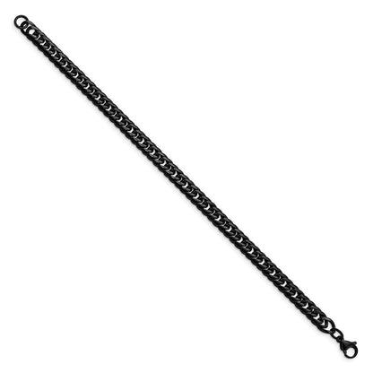 Edelstahl Chisel Poliert Schwarz Ip-beschichtet 9 Zoll Panzer Gliederarmband